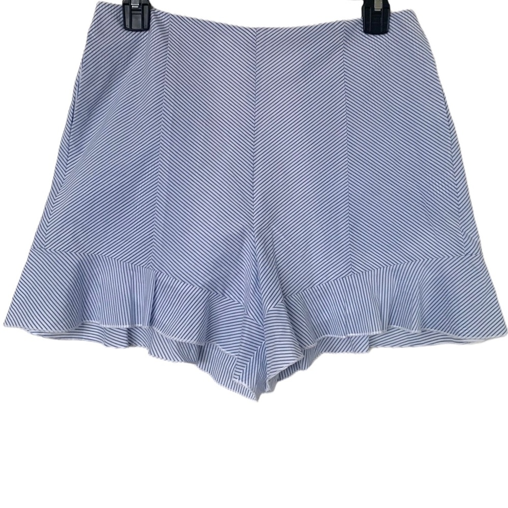 Willow & Clay Blue and White Stripes Ruffle Shorts - Picture 1 of 3